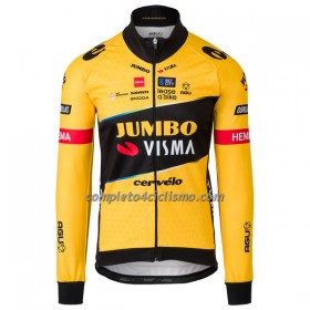 Maglia 2023 Jumbo-Visma Manica Lunga Giallo Nero